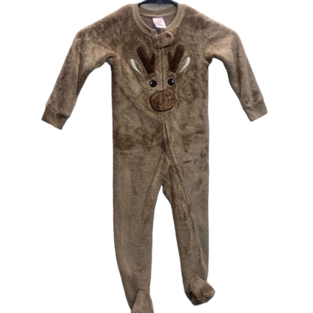 North Pole baby sleepwear 24 mths Reindeer brown pajamas very soft JC Penny 2020